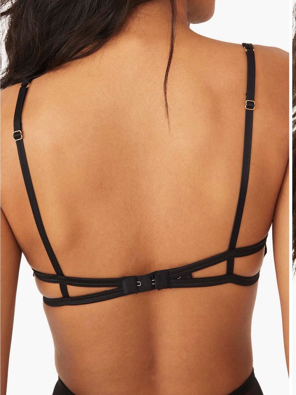 Sheer Underwire Mesh Balconette Bra in Black - Picture 3 of 5